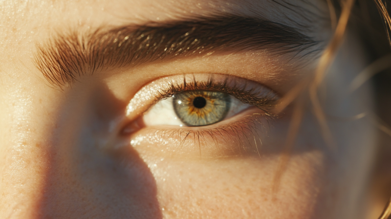 A Close-Up of A Person's Eye, Showing Its Detailed Iris and Eyelashes